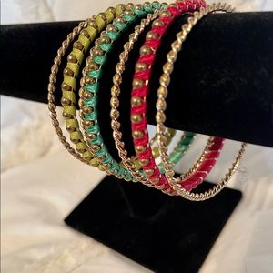 Neon & Gold Bangle Set ☀️